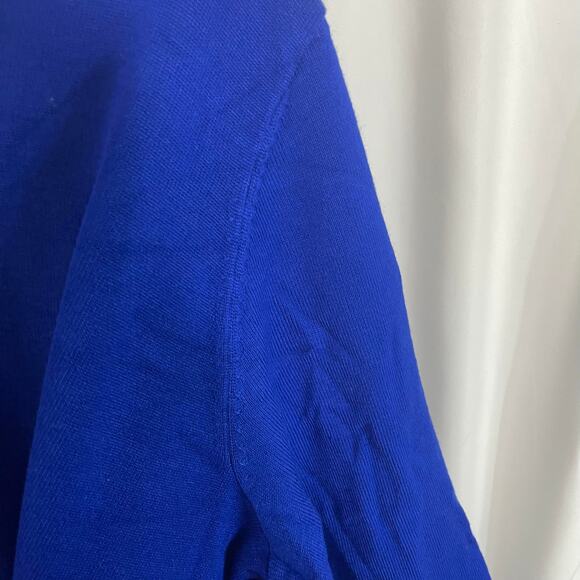 Tahari knit tunic sweater top women's 18 - 20 royal blue tunic style fine gauge - Picture 3 of 16